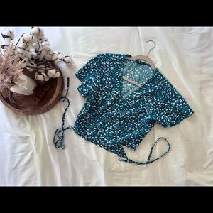 SHEIN - floral wrap top